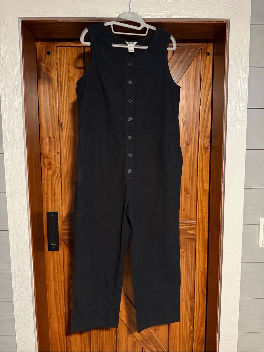 NWOT Duluth Trading Co Women's Overeasy Lightweight Hemp Jumpsuit Black Size 10R